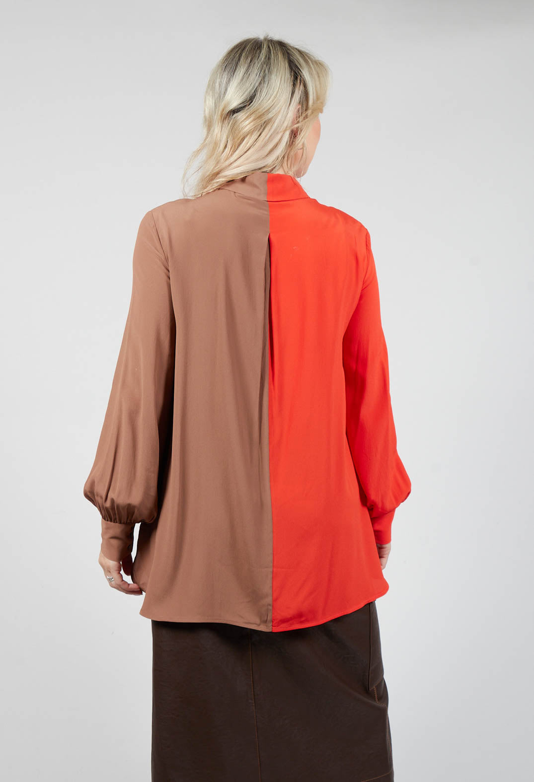 Contrast Tailored Shirt in Orange / Brown