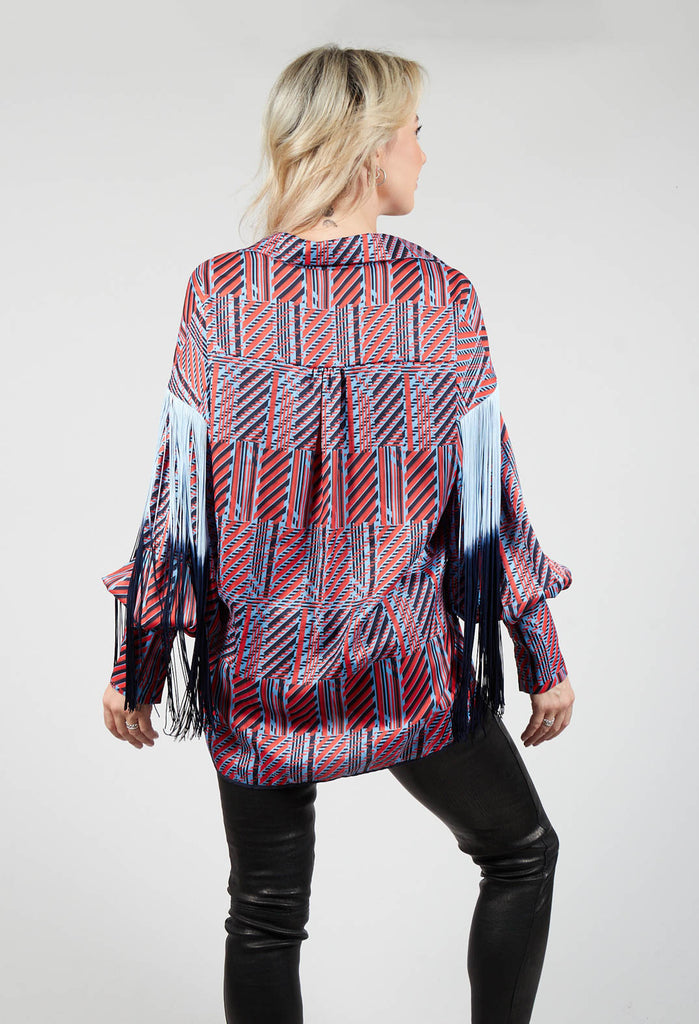 Printed Shirt in Red / Blue