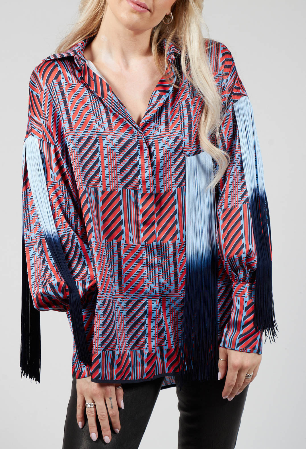 Printed Shirt in Red / Blue