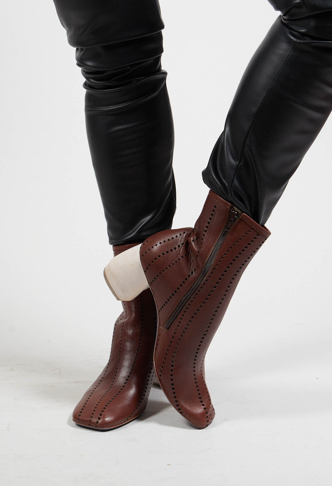 Heeled Ankle Boots in Slight Cuoio