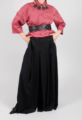 Wide Leg Trousers in Nero