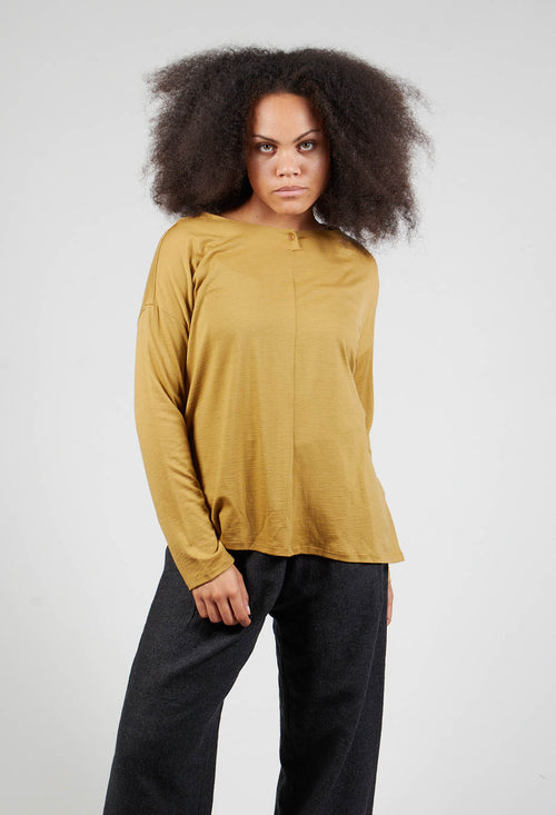 Shirt with Button in Ocher