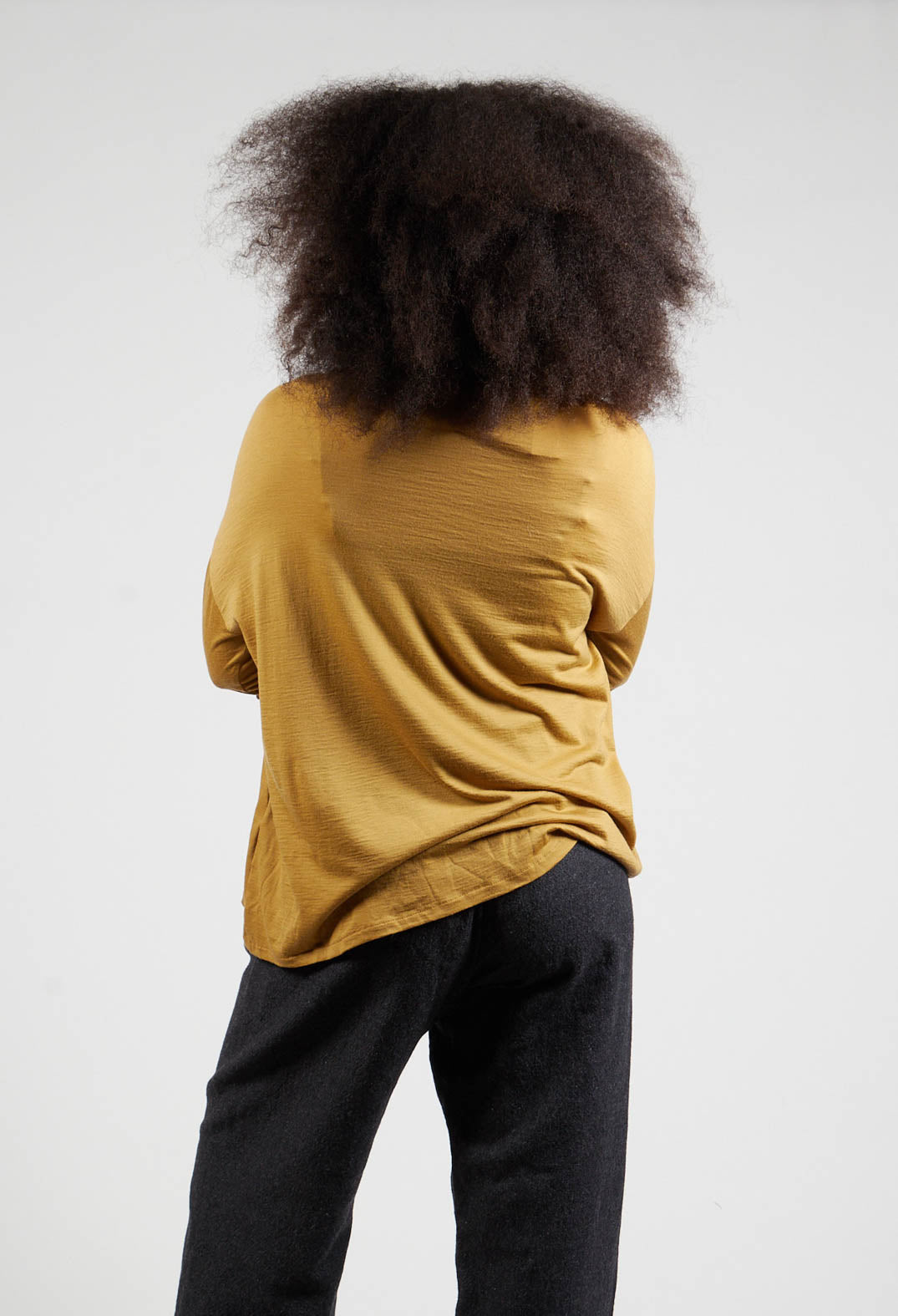 Shirt with Button in Ocher