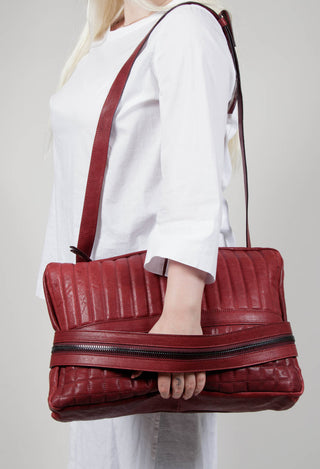 Leather Quilted Bag in Bordeaux