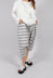 Striped Harem Trousers in Light Grey