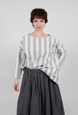 Striped T-Shirt in Light Grey