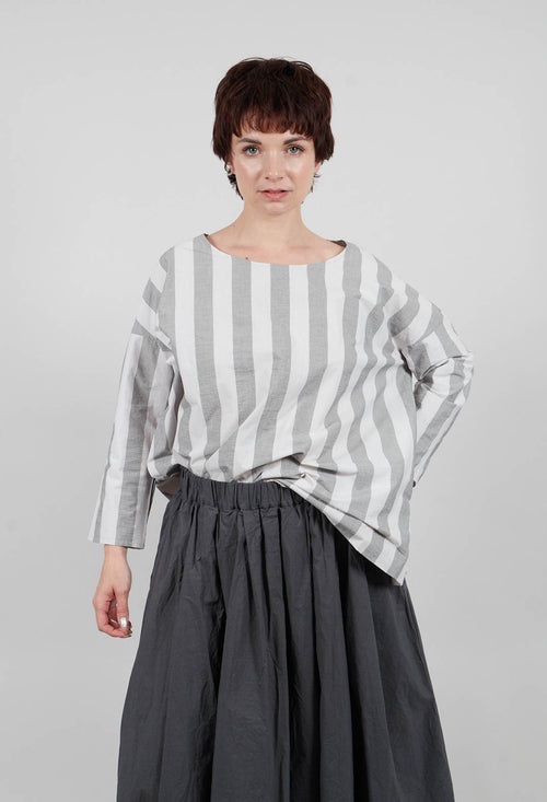 Striped T-Shirt in Light Grey