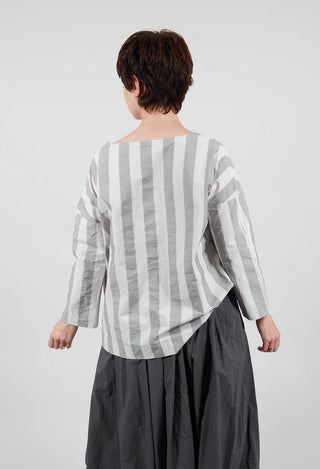 Striped T-Shirt in Light Grey