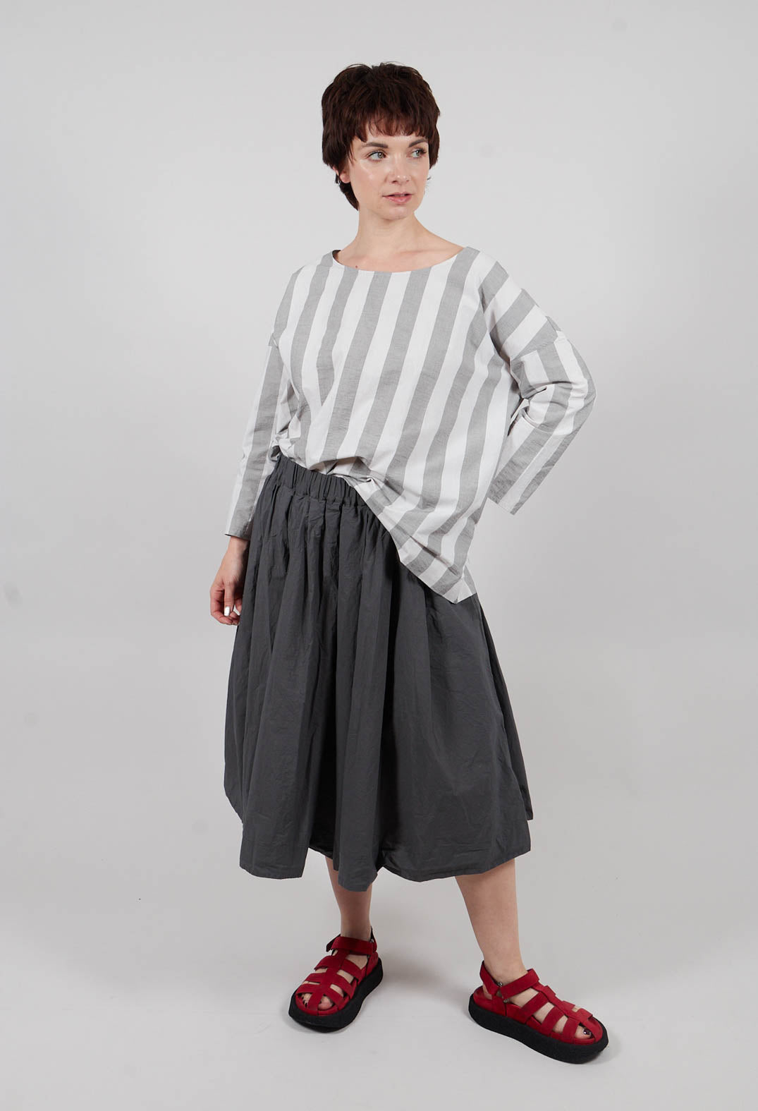 Pleated Short Skirt TC in Thyme