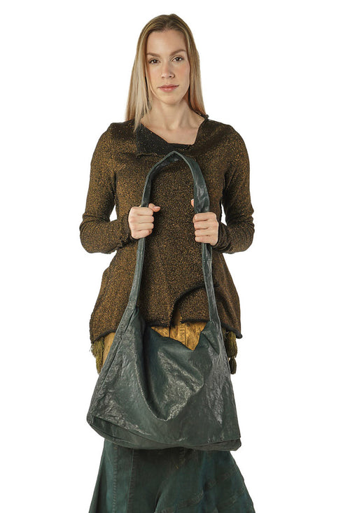 PRE-ORDER - Leather Messenger Bag in Purple (Pictured in Petrol) - 1482507