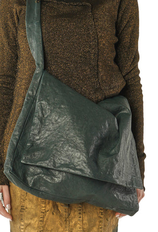 PRE-ORDER - Leather Messenger Bag in Black (Pictured in Petrol) - 1482507