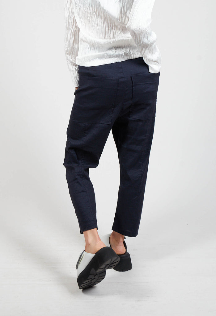 Drop Crotch Trousers in Navy