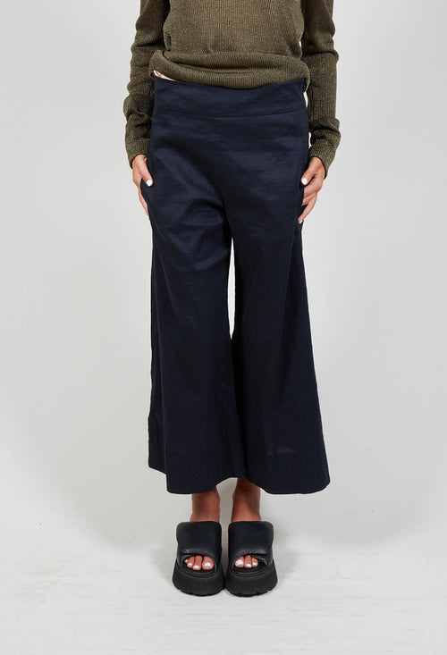 Wide Leg Trousers in Navy