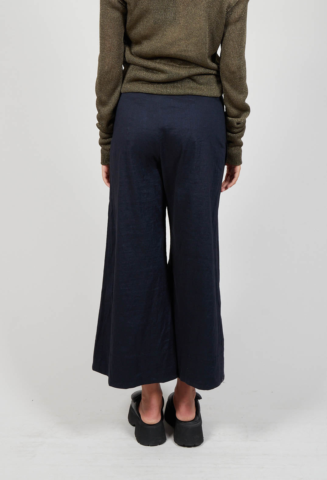 Wide Leg Trousers in Navy