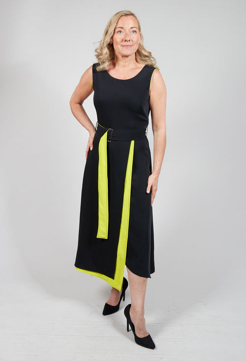 Sleeveless Dress in Yellow Fluorescent