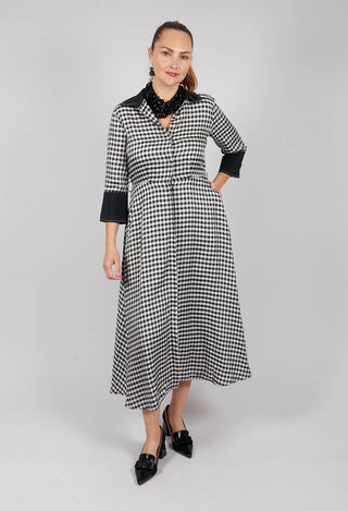 Checked Shirt Dress in Black