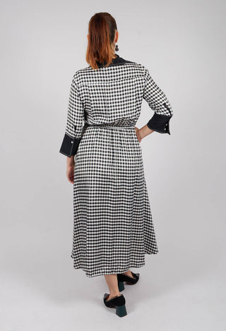 Checked Shirt Dress in Black