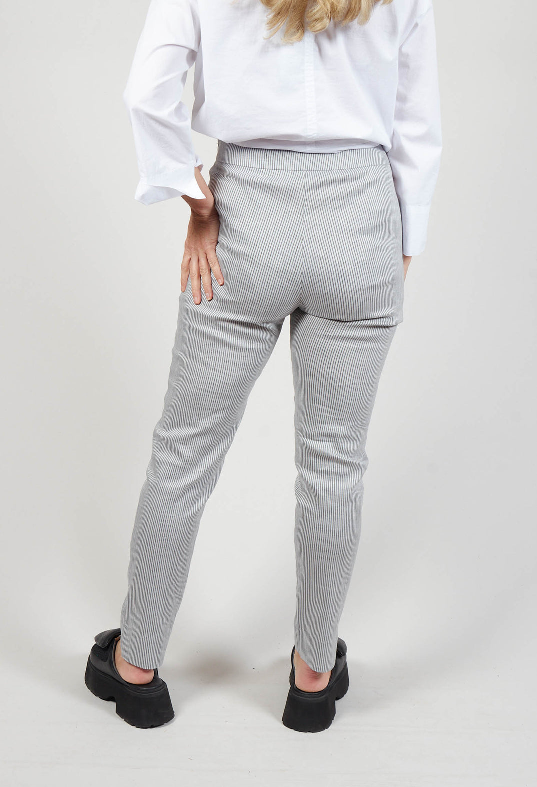 Pinstripe Trousers in Grey