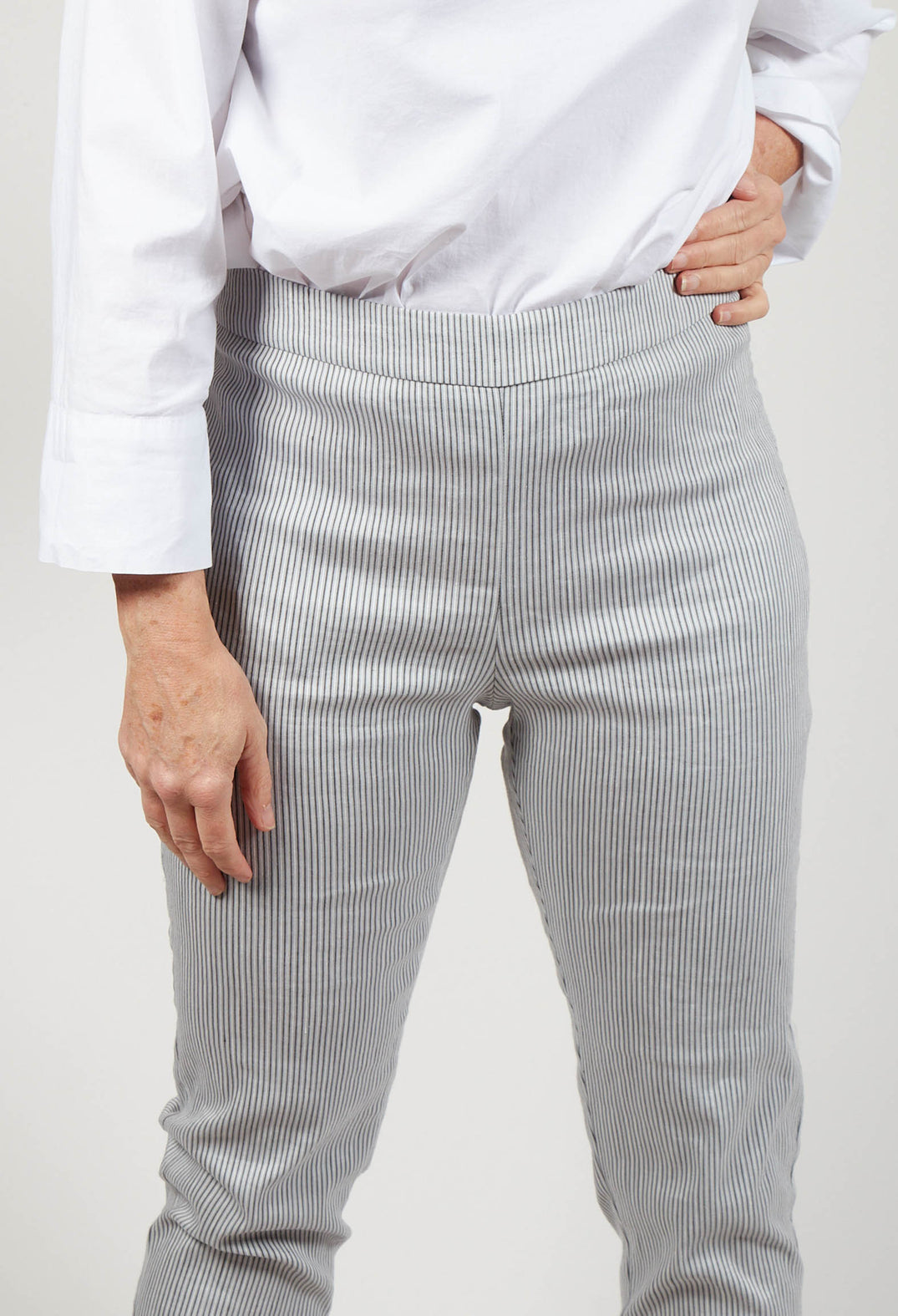 Pinstripe Trousers in Grey