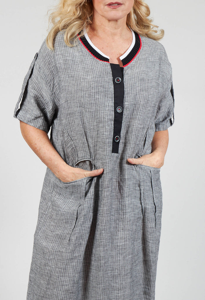 Pinstripe Dress in Grey