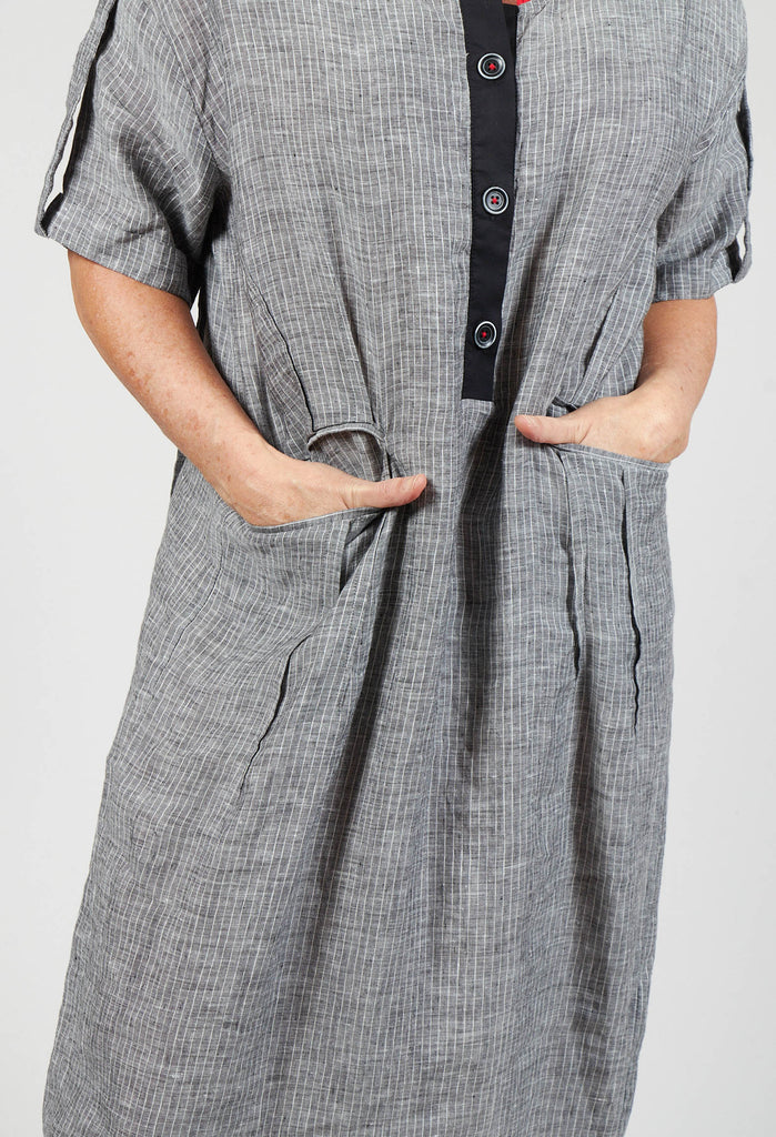 Pinstripe Dress in Grey