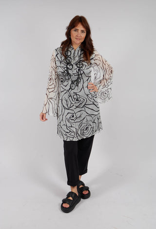 Graphic Dress in Naturale / Nero