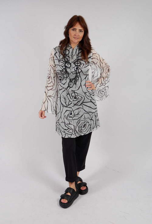 Graphic Dress in Naturale / Nero