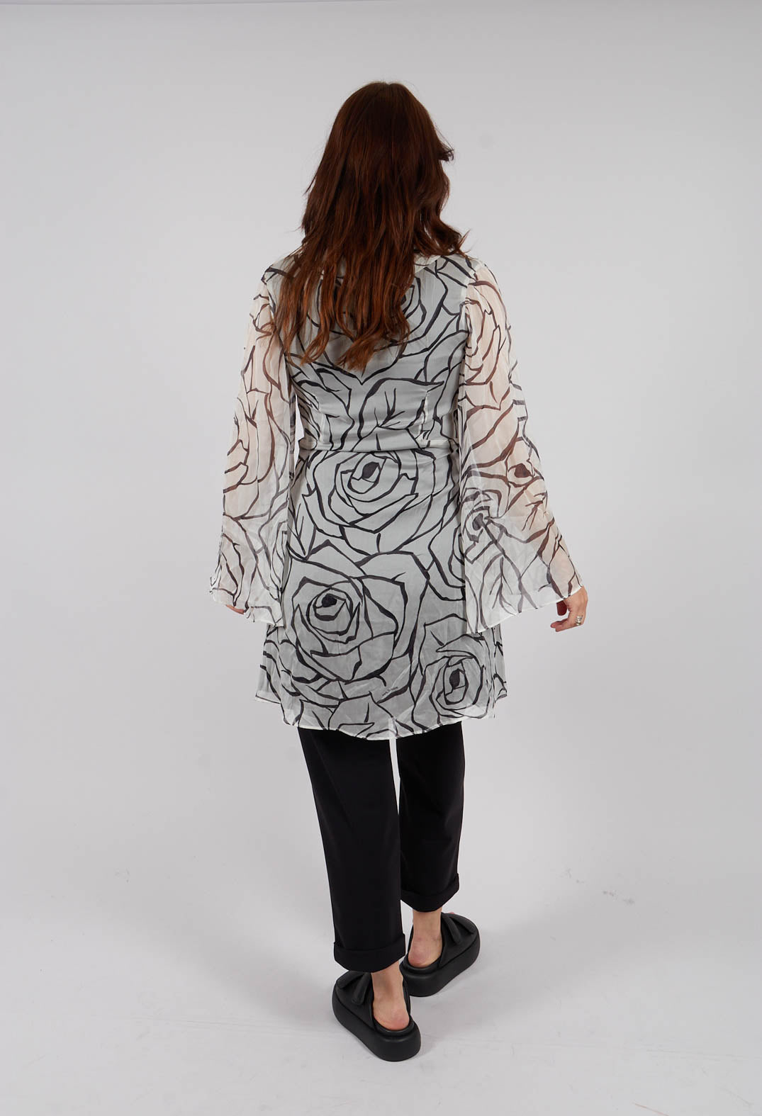 Graphic Dress in Naturale / Nero