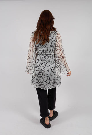 Graphic Dress in Naturale / Nero