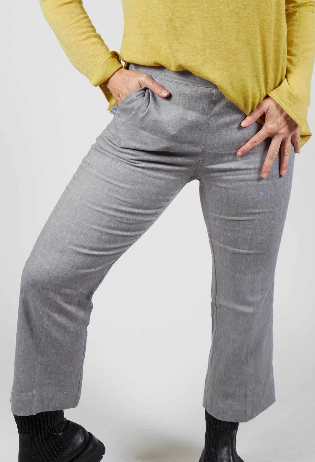 Diagonal Trousers in Medium Grey