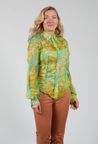 Carnival Shirt in Verde / Giallo / Rosa