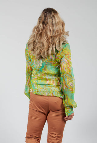 Carnival Shirt in Verde / Giallo / Rosa