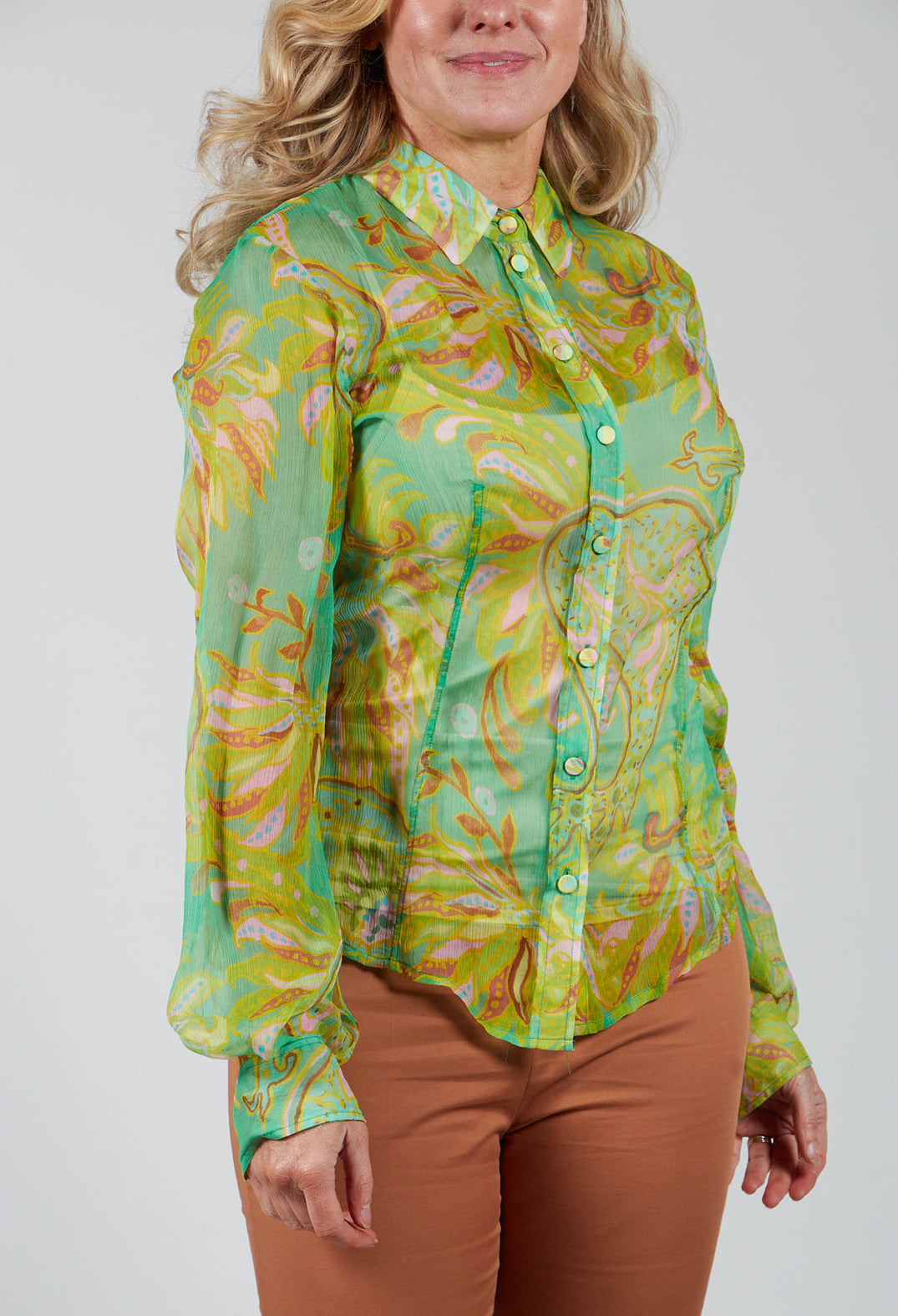 Carnival Shirt in Verde / Giallo / Rosa