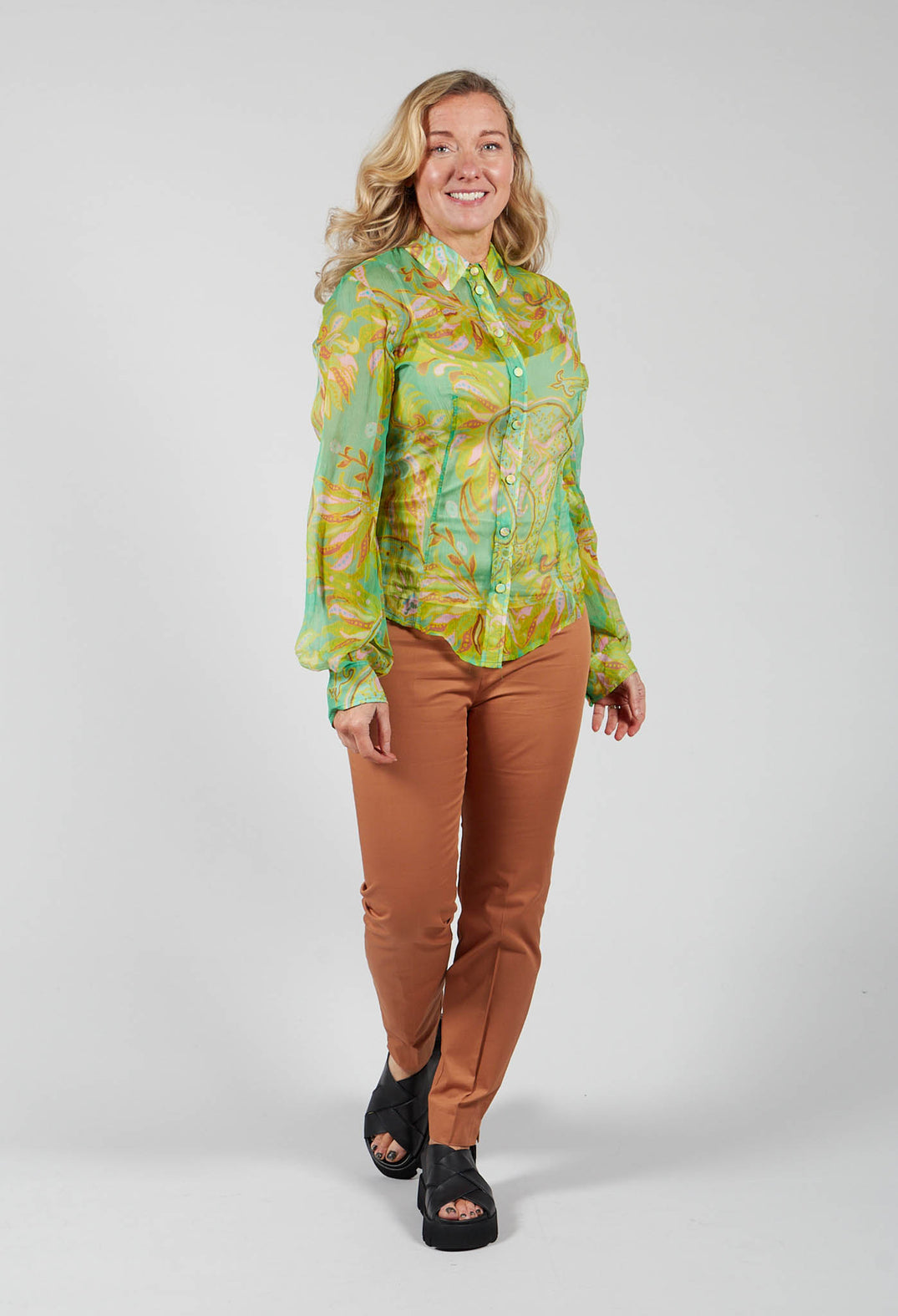 Carnival Shirt in Verde / Giallo / Rosa