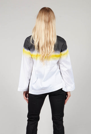 Shirt in Bianco Stampa Giallo/Nero