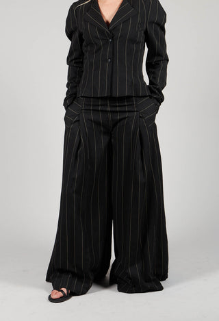 Pinstripe Trousers in Nero
