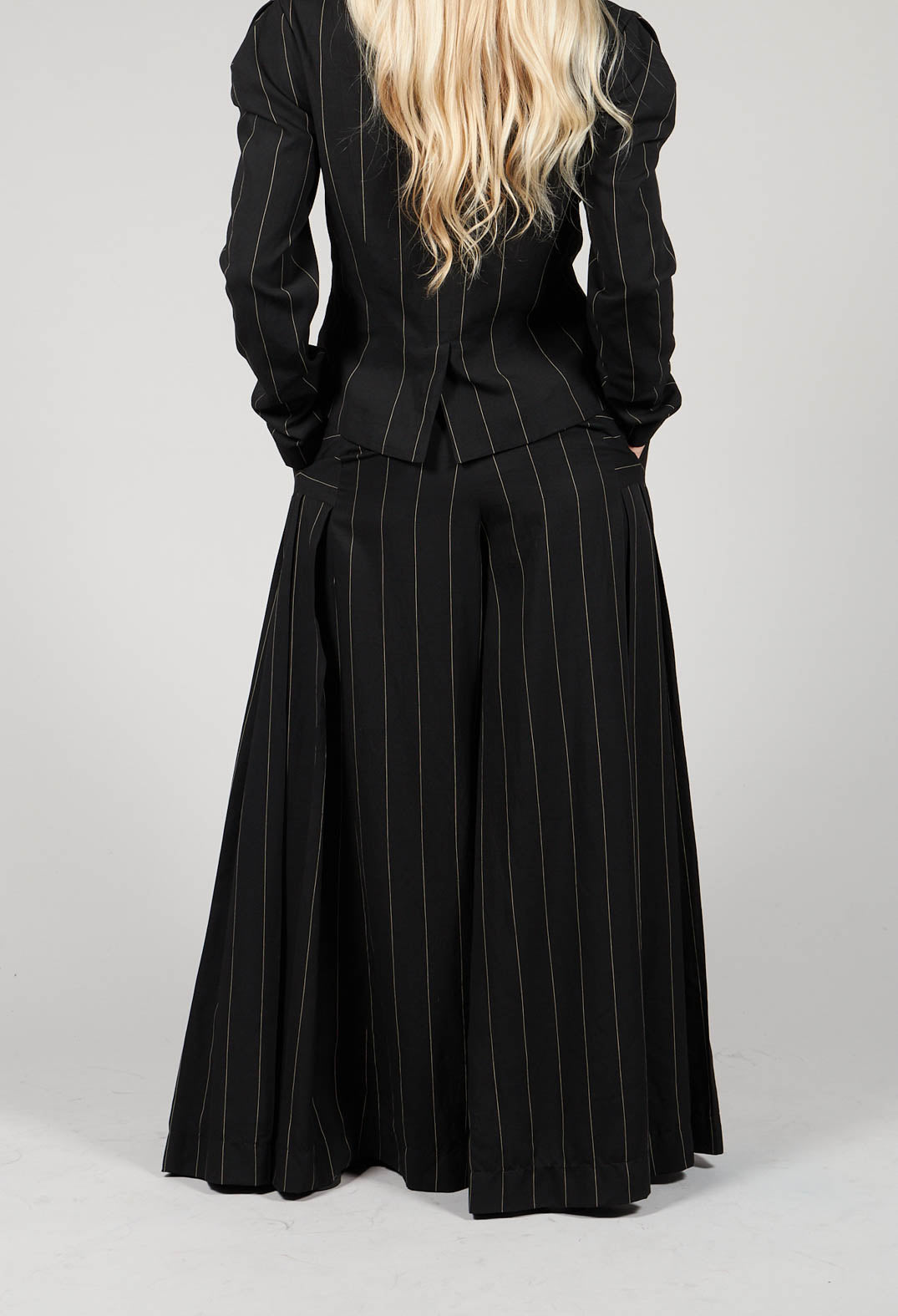 Pinstripe Trousers in Nero