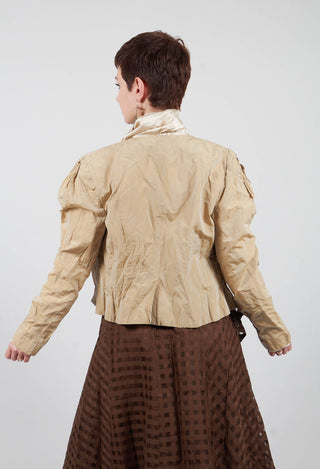 Collarless Jacket in Miele