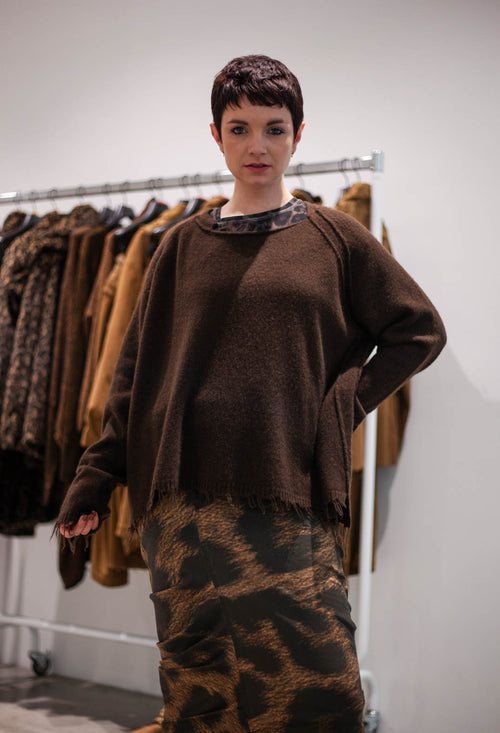 PRE-ORDER - Raw Edge Jumper in Petrol (Pictured in Umbra) - 1530702
