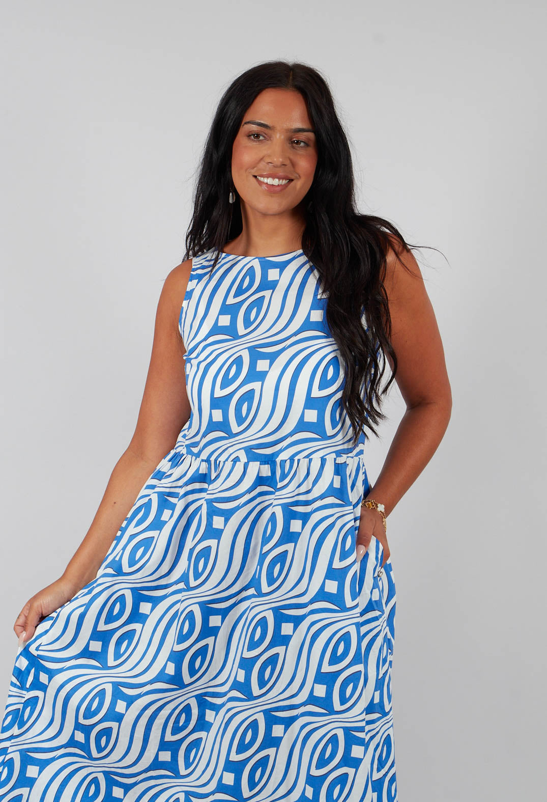 Sleeveless Dress in Sapphire