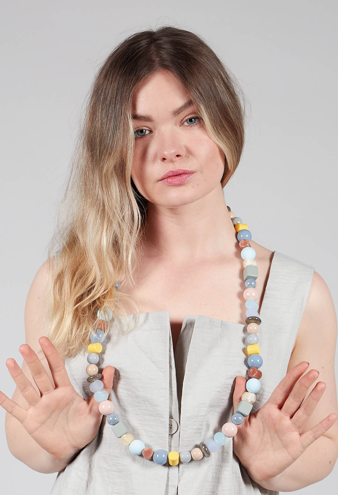 Long Beaded Necklace in Multicolour