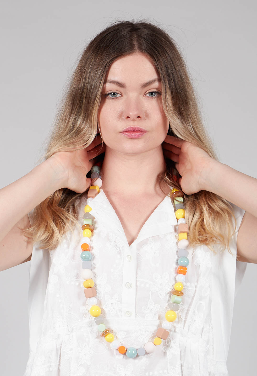 Long Beaded Necklace in Multicolour