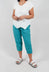 Linen Cropped Pants in Teal