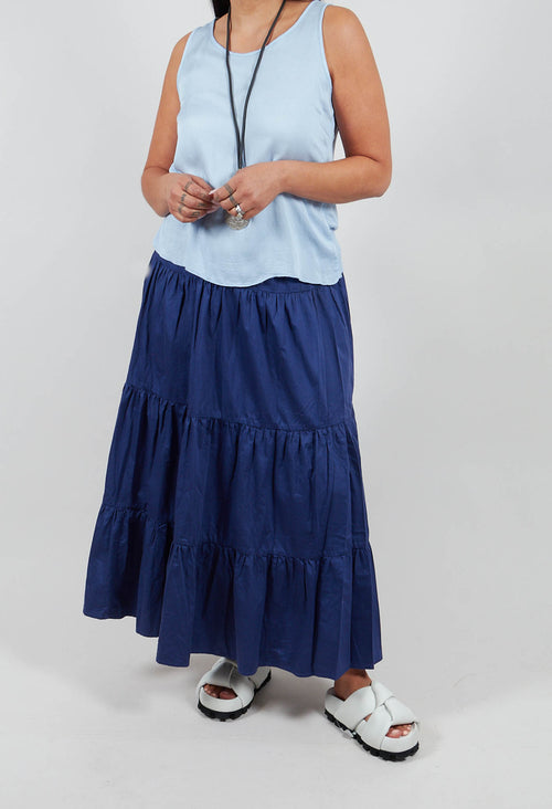 Sharm Maxi Gathered Skirt in Navy