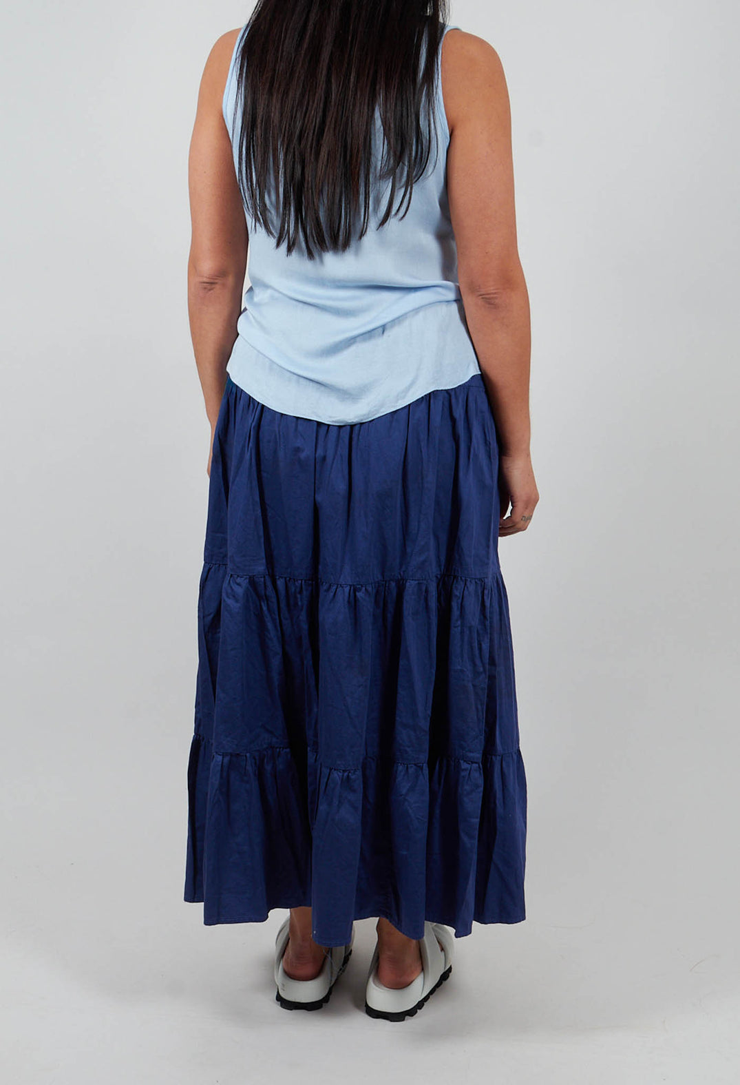 Sharm Maxi Gathered Skirt in Navy