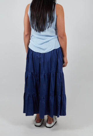 Sharm Maxi Gathered Skirt in Navy