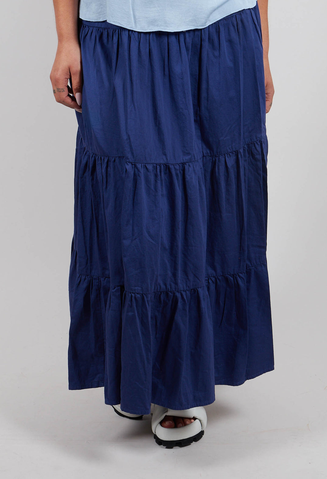 Sharm Maxi Gathered Skirt in Navy