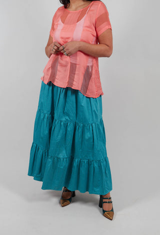 Sharm Maxi Gathered Skirt in Teal