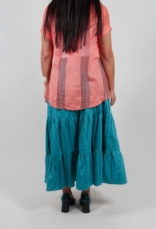 Sharm Maxi Gathered Skirt in Teal