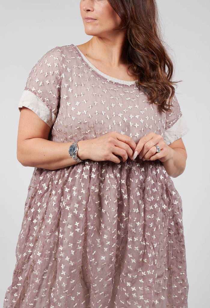 Sheer Smock Dress in Myrrhe